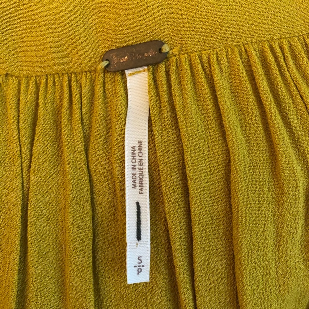 Free People Mustard Yellow Gold Double Life Mini Wrap Dress - Picture 13 of 14